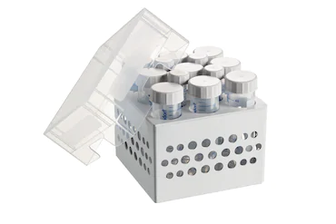 艾本德儲(chǔ)存盒 3 × 3, 可放置 9  個(gè) 50  mL 試管和 4  個(gè) 15  mL 試管，2  件，高 127  mm，5  英寸，聚丙烯材料，可耐受最低 -86  °C，高溫高壓滅菌，帶蓋子